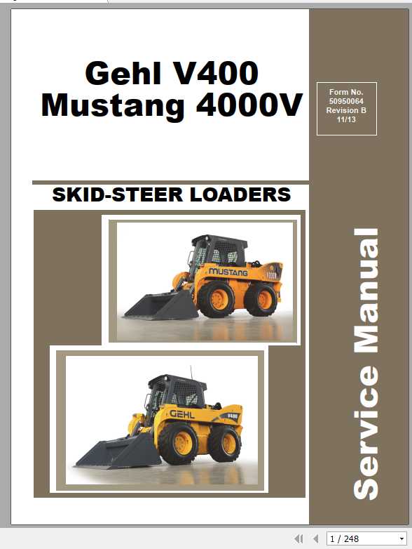 Mustang Skid Steer Loader 4000VV400 Service Manual50950064 1