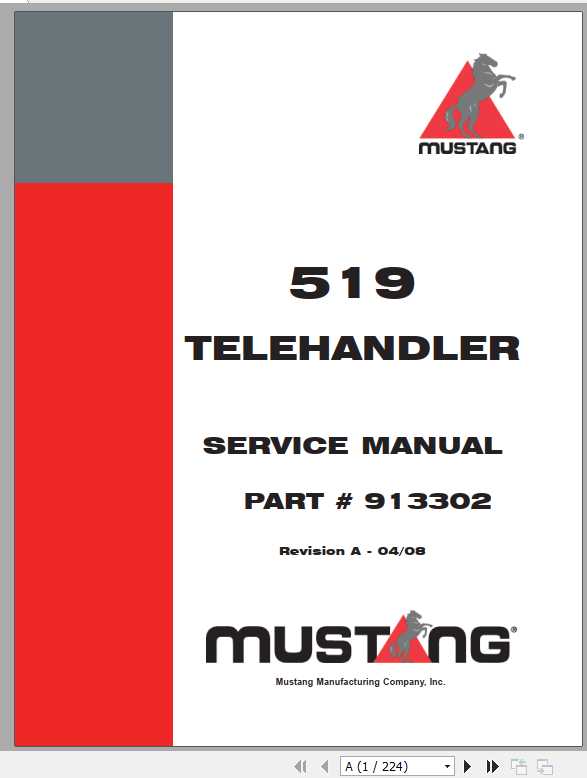 Mustang Telehandler 519 Service Manual913302 RevA 1