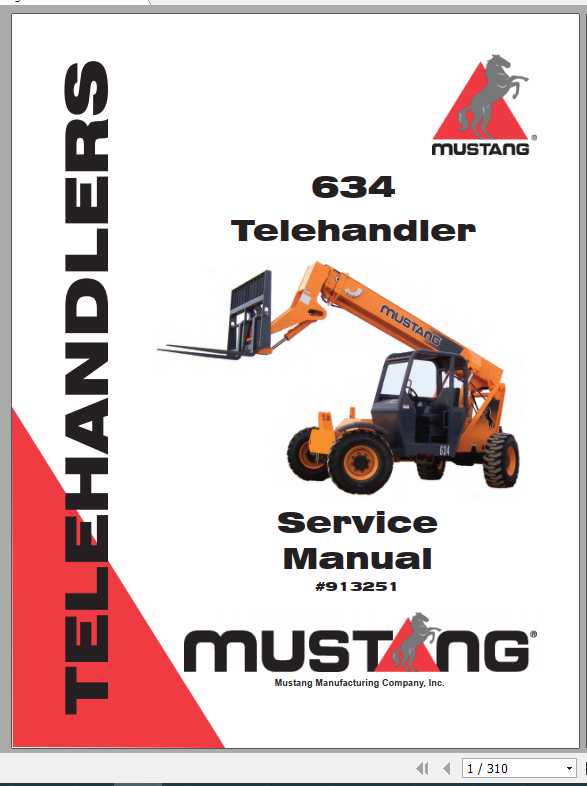 Mustang Telehandler 634 Service Manual913251 1