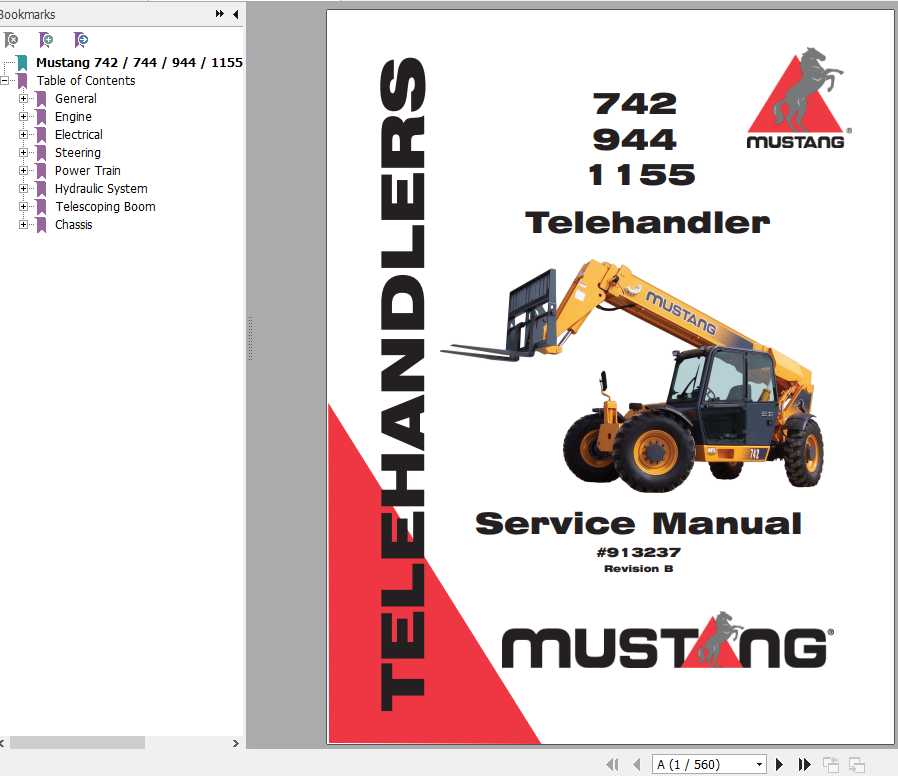 Mustang Telehandlers 742 944 1155 Service Manual913237 RevB 1