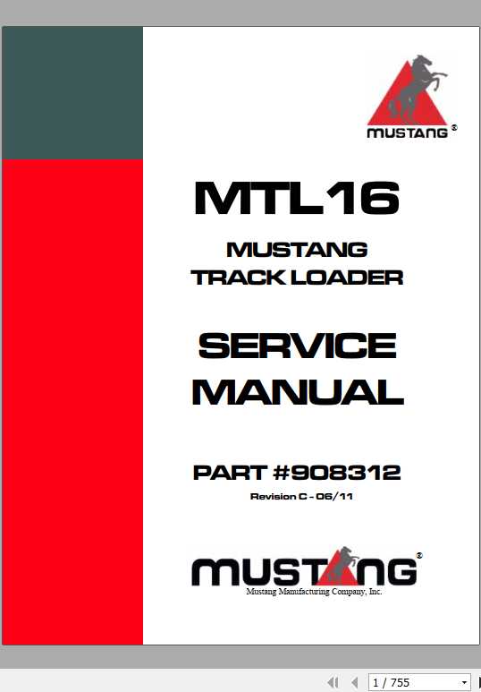 Mustang Track Loader MTL16 Service Manual908312 RevC 1