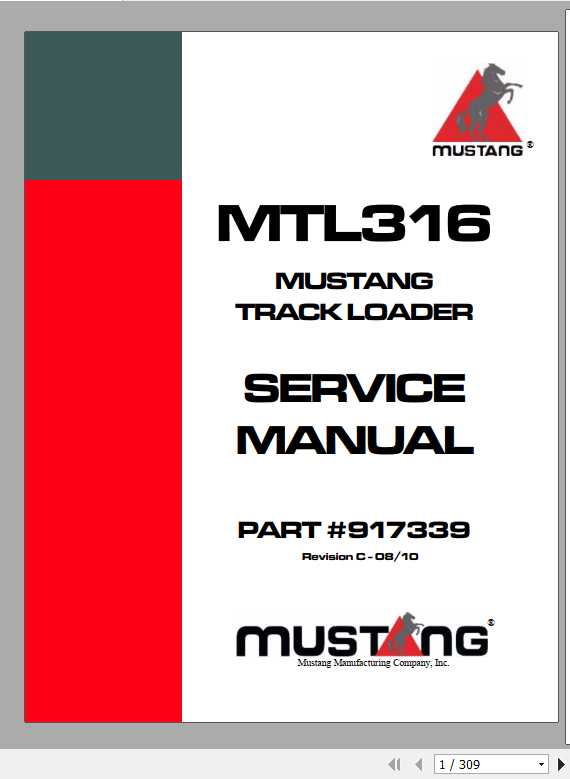 Mustang Track Loader MTL316 Service Manual917339 RevC 1