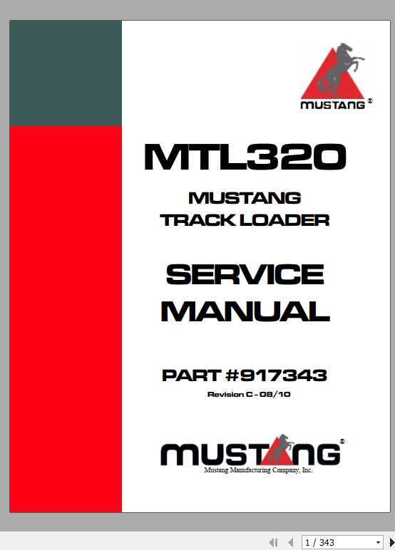 Mustang Track Loader MTL320 Service Manual917343 RevC 1