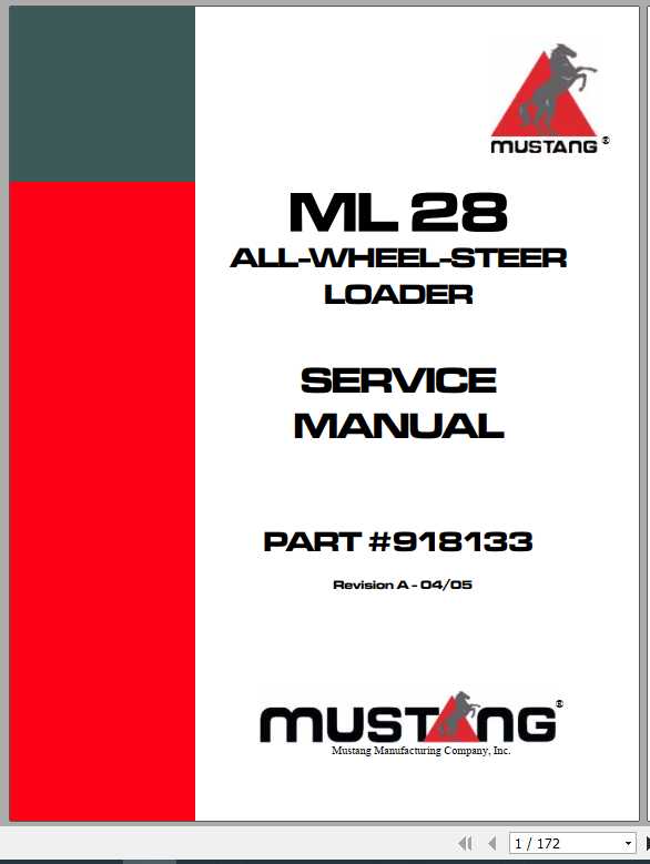 Mustang Wheel Loader ML28 Service Manual918133 1