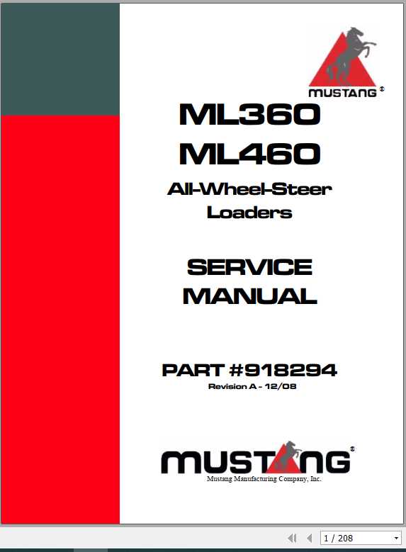 Mustang Wheel Loader ML360 ML460 Service Manual918294 RevA 1