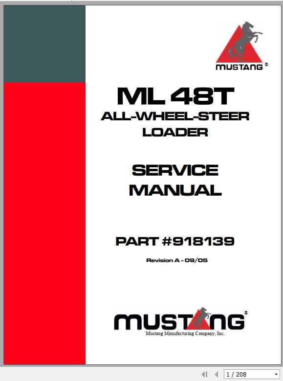 Mustang Wheel Loader ML48T480T Service Manual918139 1