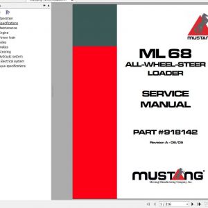 Mustang Wheel Loader ML68 Service Manual918142 1