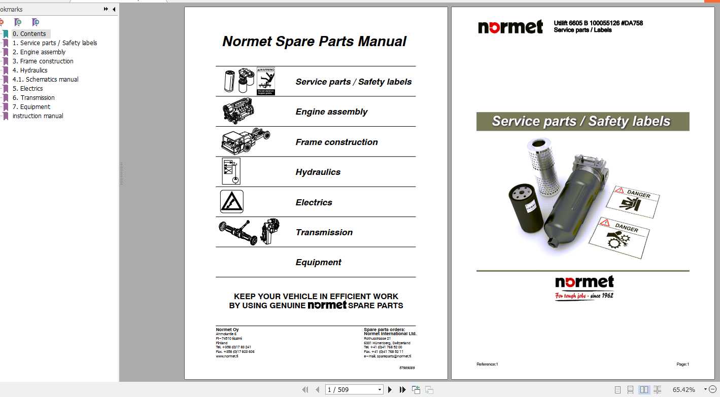 Normet Charmec 6605 B Spare Parts Manual 1