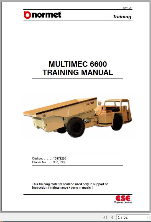 Normet Tractor Multimec 6600 Training ManualES 1