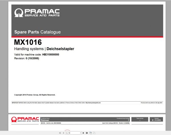 Pramac PDF Forklift Part Manual CD 7