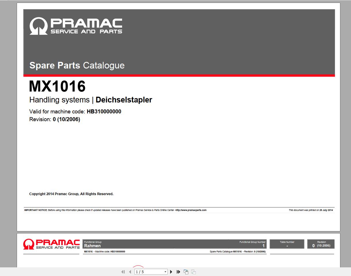 Pramac PDF Forklift Part Manual CD 7
