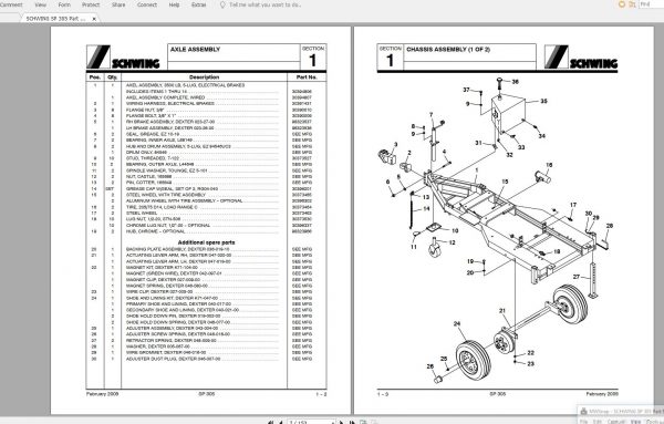 SCHWING SP 305 Part Manual30396021 2