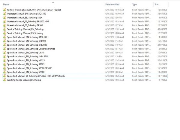 Schwing Spare Part Manual Operator Manual PDF1
