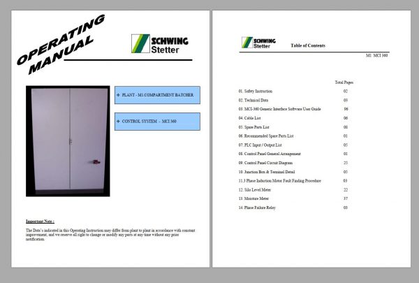Schwing Spare Part Manual Operator Manual PDF3