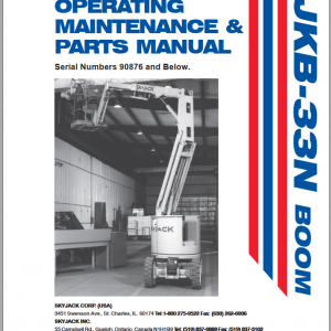 Skyjack SJKB33N Part Operator Maintenance ManualEN 1