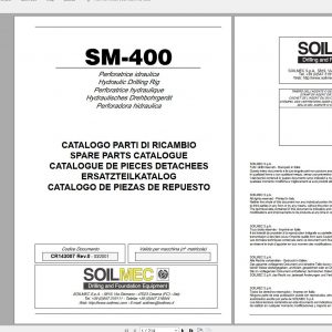 Soilmec Micro Drilling SM 400 Parts ManualCR143007 1 1