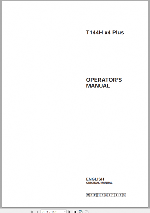 TAURULIFT T144H x4 Plus Operator Manual