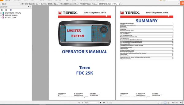 TEREX Container Stacker FDC25 Service Manual 1