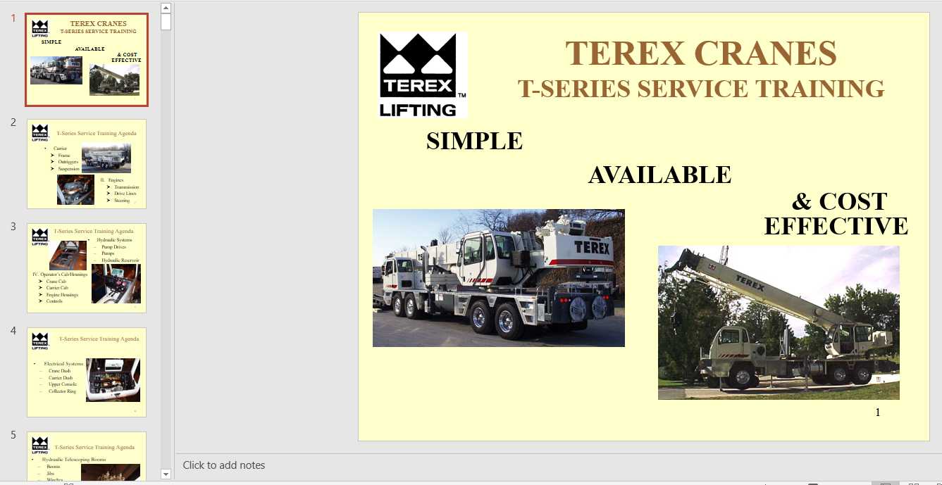 Terex Cranes T Series Service Training 1