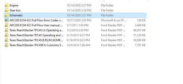 Terex ReachStacker TFC45 Operating and Maintenance Manual Schematic 1