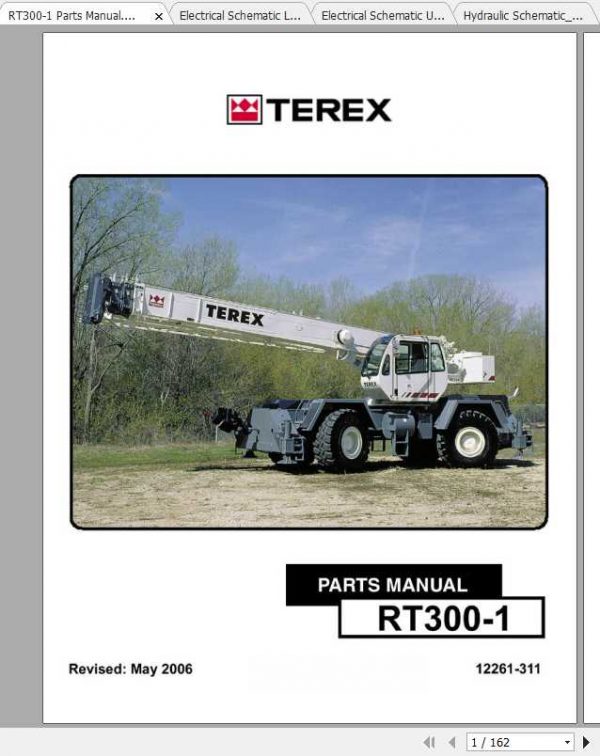 Terex Rough Terrain Crane RT335 1 Parts Manual Schematic 1