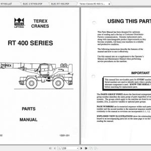 Terex Rough Terrain Crane RT400 Parts Manual Schematic 1