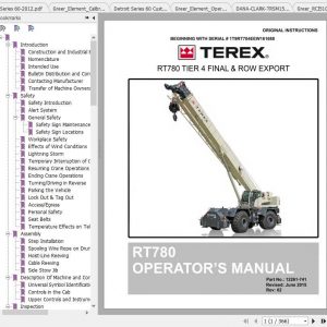Terex Rough Terrain Crane RT780 NEW Service Manual 1