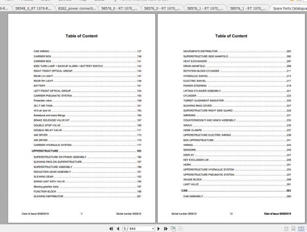Terex Rough Terrain Crane RT 1070sn 605016092019 Shop Manual 2