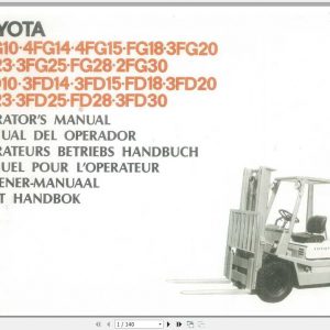 Toyota Forklift 4FG10 3FD30 Operator Manual95288 1