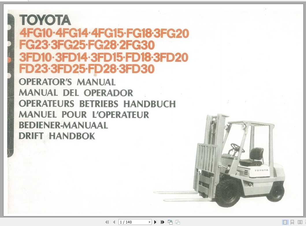 Toyota Forklift 4FG103FD30 Operator Manual_95288