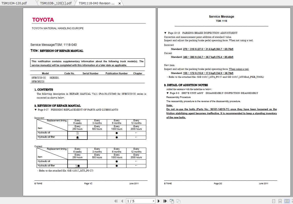 Toyota Forklift 8FBCU Service Manual 1