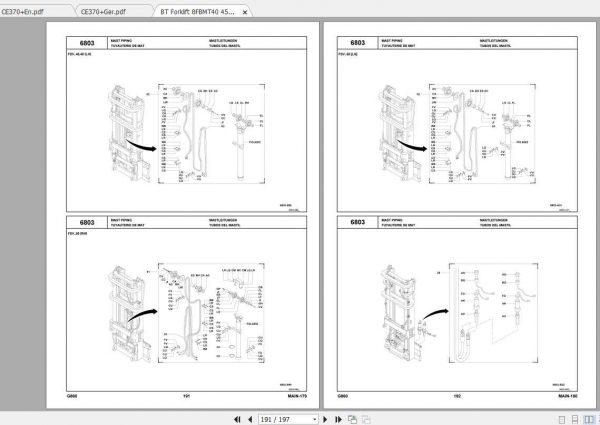 Toyota Forklift 8FBMT40 45 50 Spare Parts Catalog Repair Manual 3
