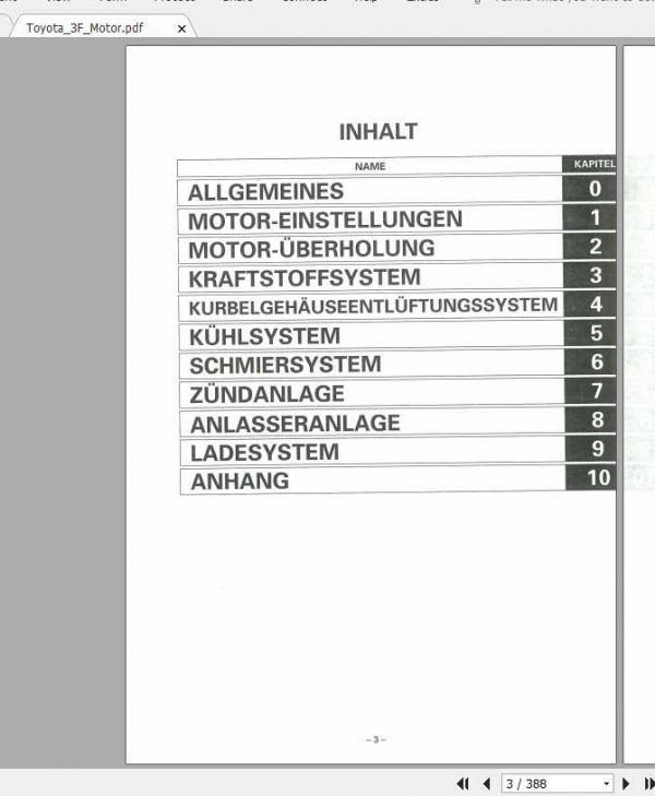Toyota Forklift Motor 3F Repair ManualDE 1