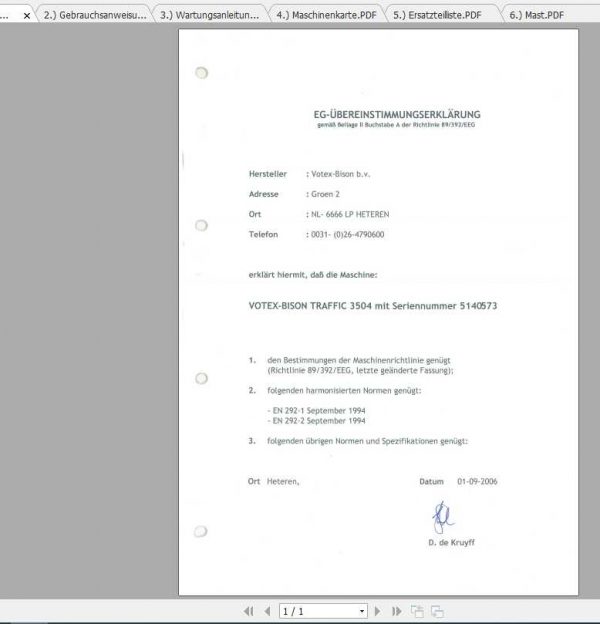 Toyota Votex Bison Forklift Traffic 3504 Service Manual5140573DE 1
