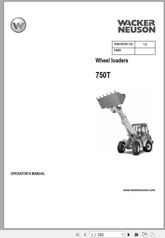 Wacker Neuson Wheel Loaders 750T Operator Manual 1