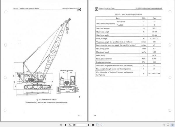 XCMG Crawler Crane QUY55 Operation Manual 3