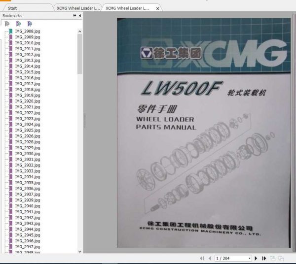 XCMG Wheel Loader LW500F Parts Manual 1