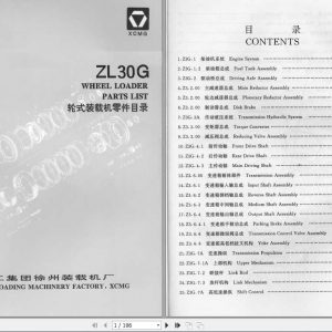 XCMG Wheel Loader ZL30G Parts ManualENZH 1