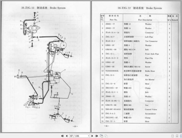 XCMG Wheel Loader ZL30G Parts ManualENZH 3