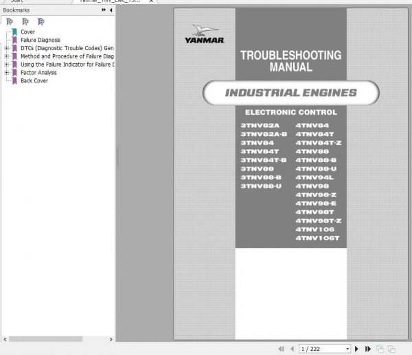 Yanmar Engine 3TNV82A 4TNV106T Electronic Control Troubleshooting Manual 1