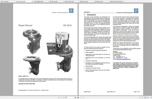 ZF eTRAC Electric Driveline Repair Manuals 2
