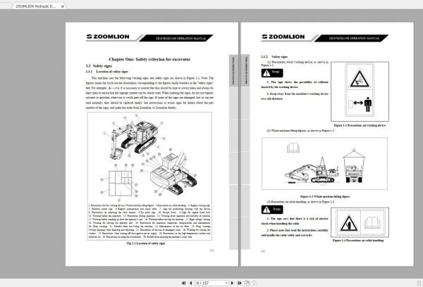 ZOOMLION Hydraulic Excavators ZE205E ZE230E Operation Manual2013 2