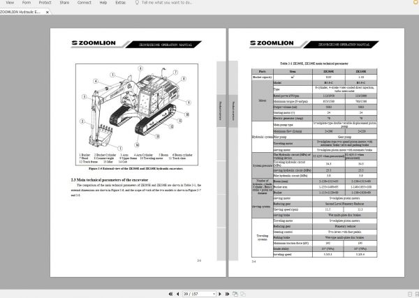 ZOOMLION Hydraulic Excavators ZE205E ZE230E Operation Manual2013 3