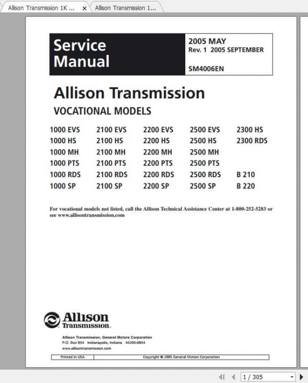 Allison Transmission 1K 2K Service Manual 2