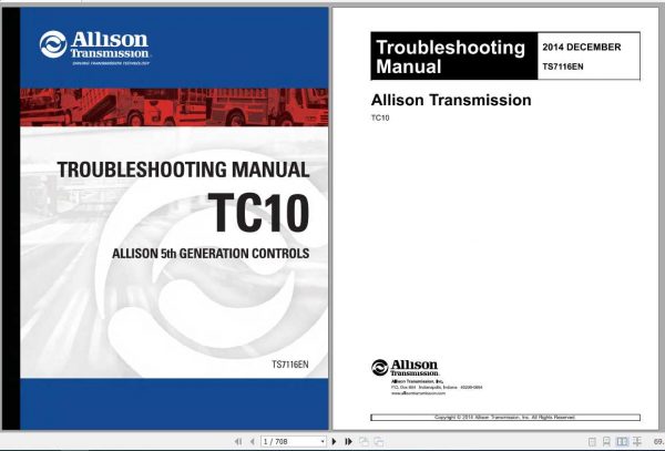 Allison Transmission TC10 Troubleshooting ManualTS7116EN 1