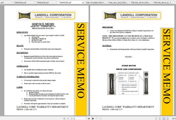 Bendi Landoll Forklift Bulletins Misc Service Manual 2