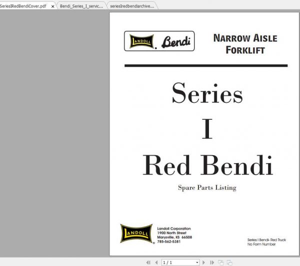Bendi Landoll Forklift Series I Spare Parts List Electrical Diagrams 1
