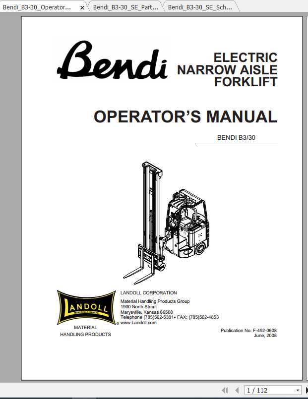 Bendi Landoll Narrow Aisle Forklift B3 30 Electrical Schematic Service Part Manual 1