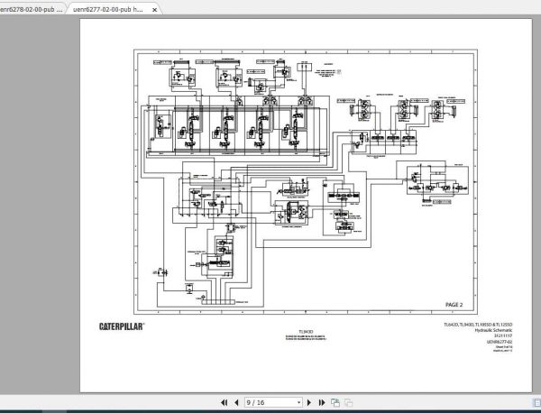 Caterpillar Telehandler TL642DTL943DTL1055DTL1255D Electrical Hydraulic Diagram032017EN 2