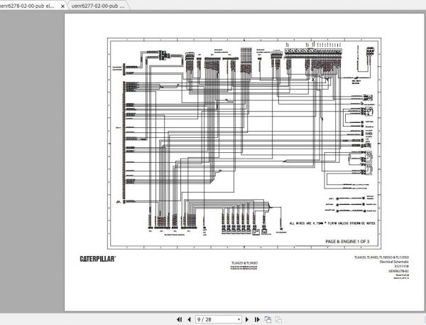 Caterpillar Telehandler TL642DTL943DTL1055DTL1255D Electrical Hydraulic Diagram032017EN 3